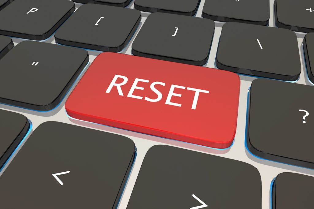 Reset Computer Keyboard Key Button Restart Again 3d Illustration